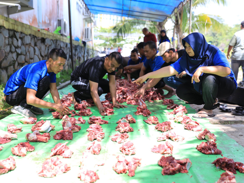 Idul Adha 1445 H, Masyarakat Sambut Bahagia Pembagian Paket Daging Kurban oleh PLN UID RKR