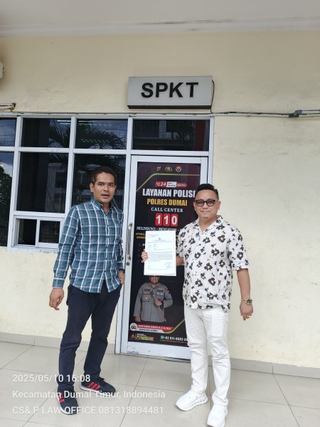 Akibat Ujaran Kebencian Dua Advokat Dumai Laporkan Anak Dari Tersangka Kasus Dugaan Pemalsuan Surat Tanah Ke Polres Dumai