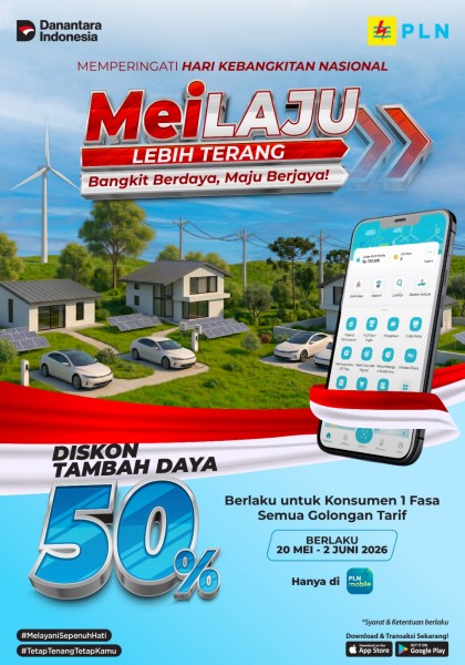 PLN Hadirkan Program “MEiLAJU Lebih Terang”, Promo Tambah Daya Diskon 50 Persen