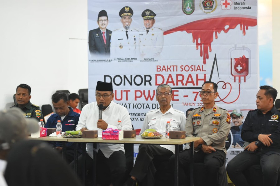 Wakil Wali Kota Dumai Resmi Buka Kegiatan Bhakti Sosial Donor Darah Sempena HUT PWI ke-79
