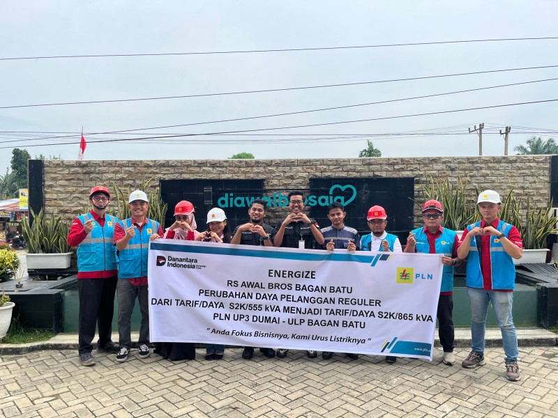 PLN UP3 Dumai Hadirkan Same Day Service untuk Perubahan Daya Rumah Sakit Awal Bros Bagan Batu
